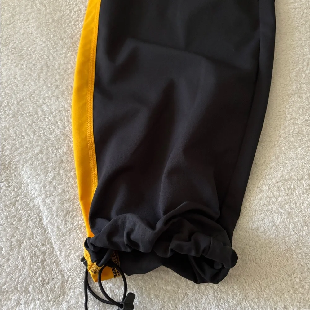 Nike Black and Yellow Sweatpants with Elastic Cuffs